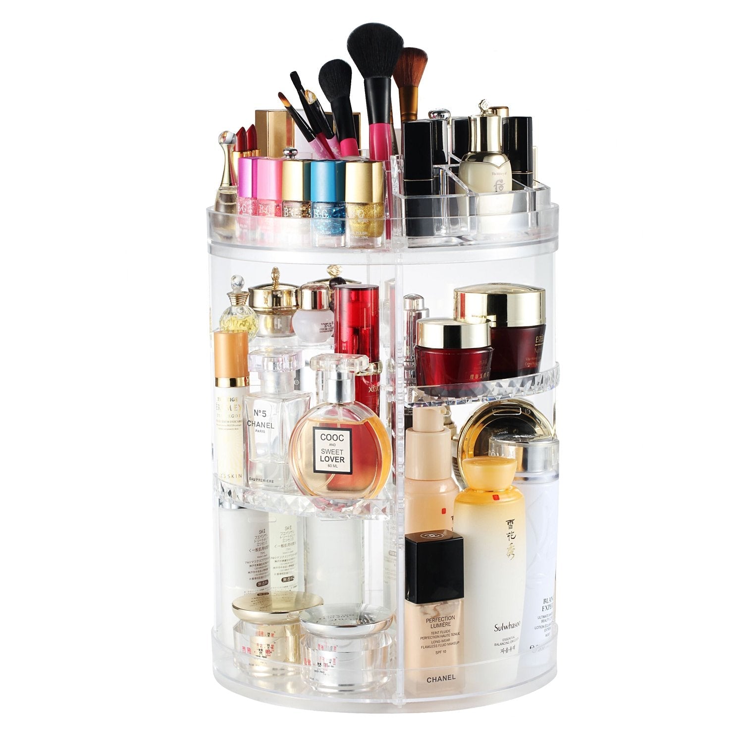 Boxalls 360 Degree Rotating Makeup Organizer – Adjustable 8-Layer Storage