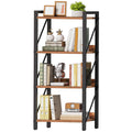 HOOBRO 4-Tier Bookshelf, Industrial Corner Bookcase, Display Rack, Metal Frame, for Living Room, Bedroom, Office, Kitchen, Entryway - image 1