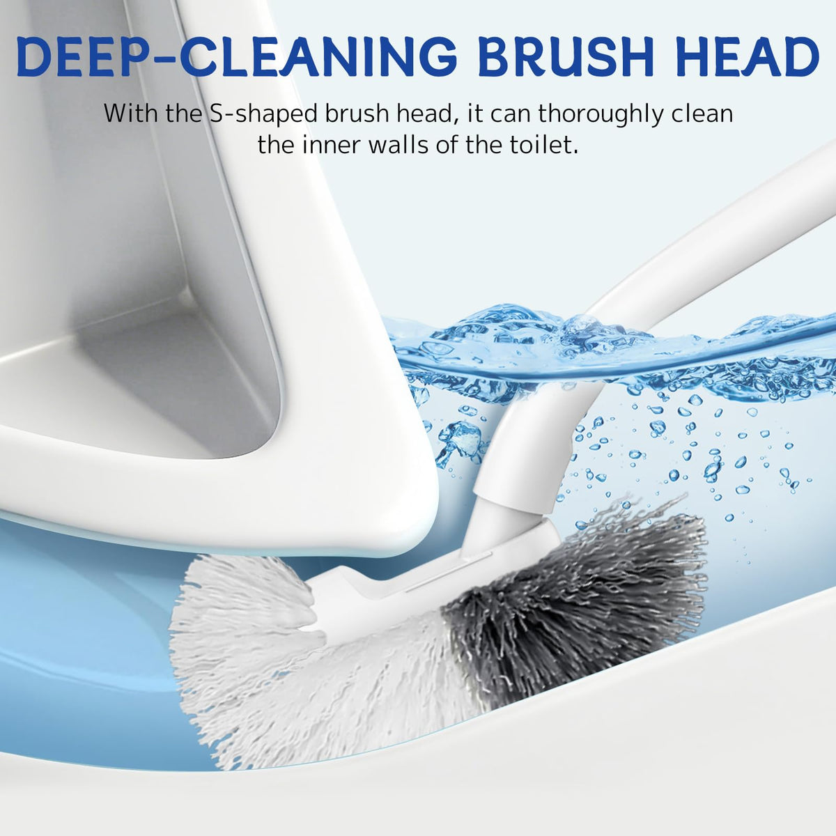 SetSail Toilet Bowl Brush, 2 Pack Toilet Brushes for Bathroom Compact Size Dense and Durable Toilet Cleaner Brush for Deep Cleaning Right Angled - image 4