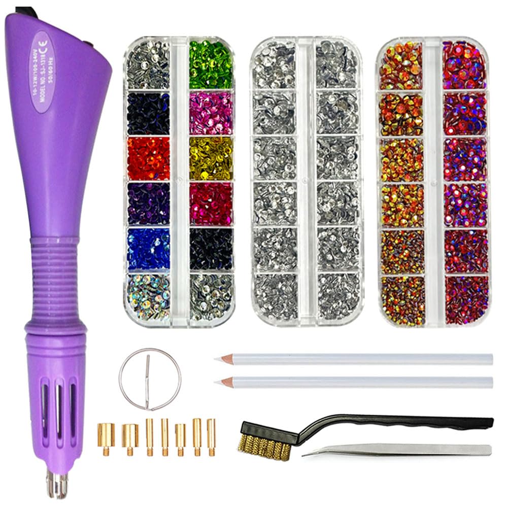 Afantti Hot Fix Applicator Wand Kit – Rhinestone Setter with 3000 Gems