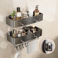 Voldra Shower Caddy – 2 Pack Suction Cup Aluminum Bathroom Shelves