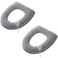 Soft Washable Toilet Seat Cover Pad with Handle, 2-Pack – Grey