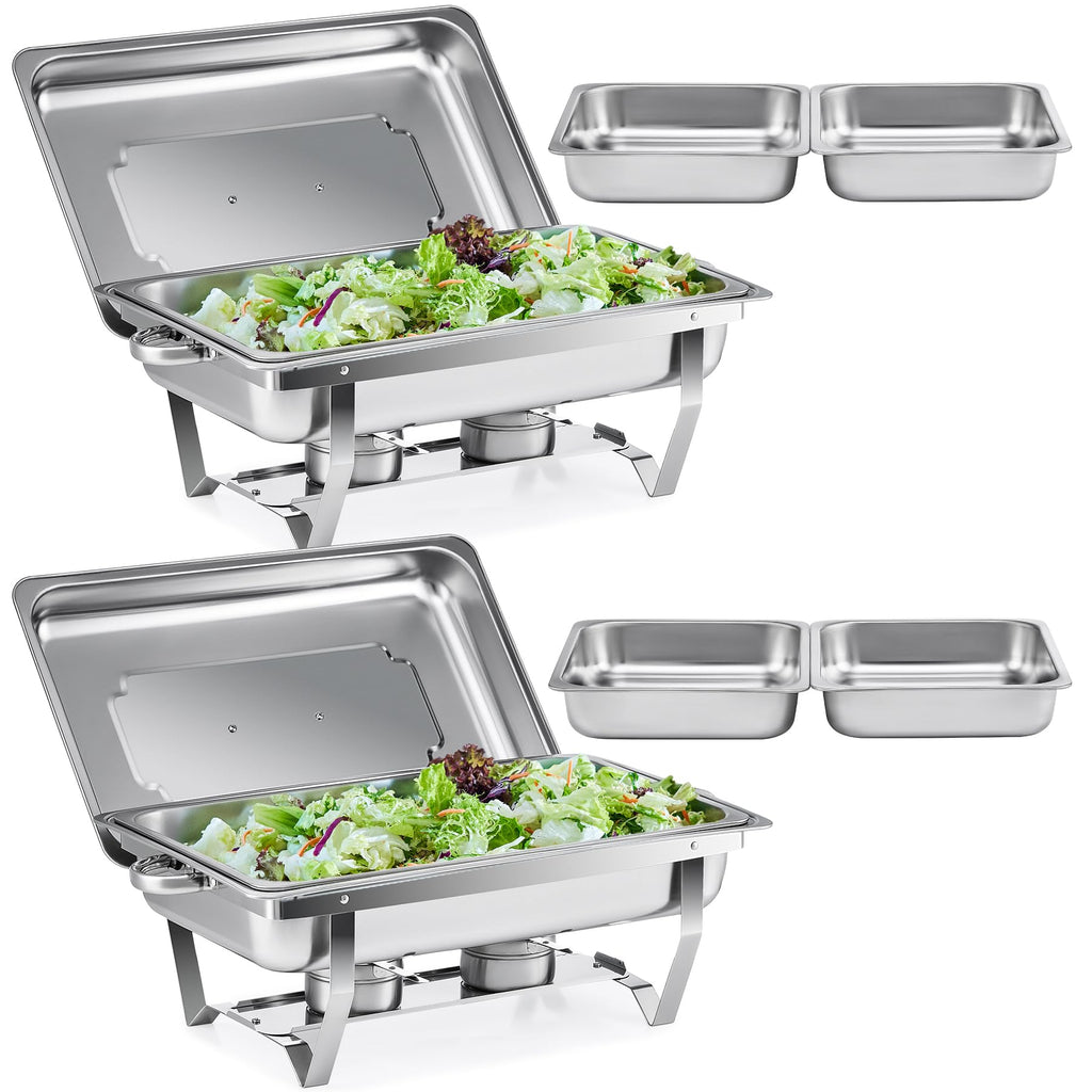 Wilprep 9L Chafing Dish Buffet Set | 2 Pack Stainless Steel Food Warmers
