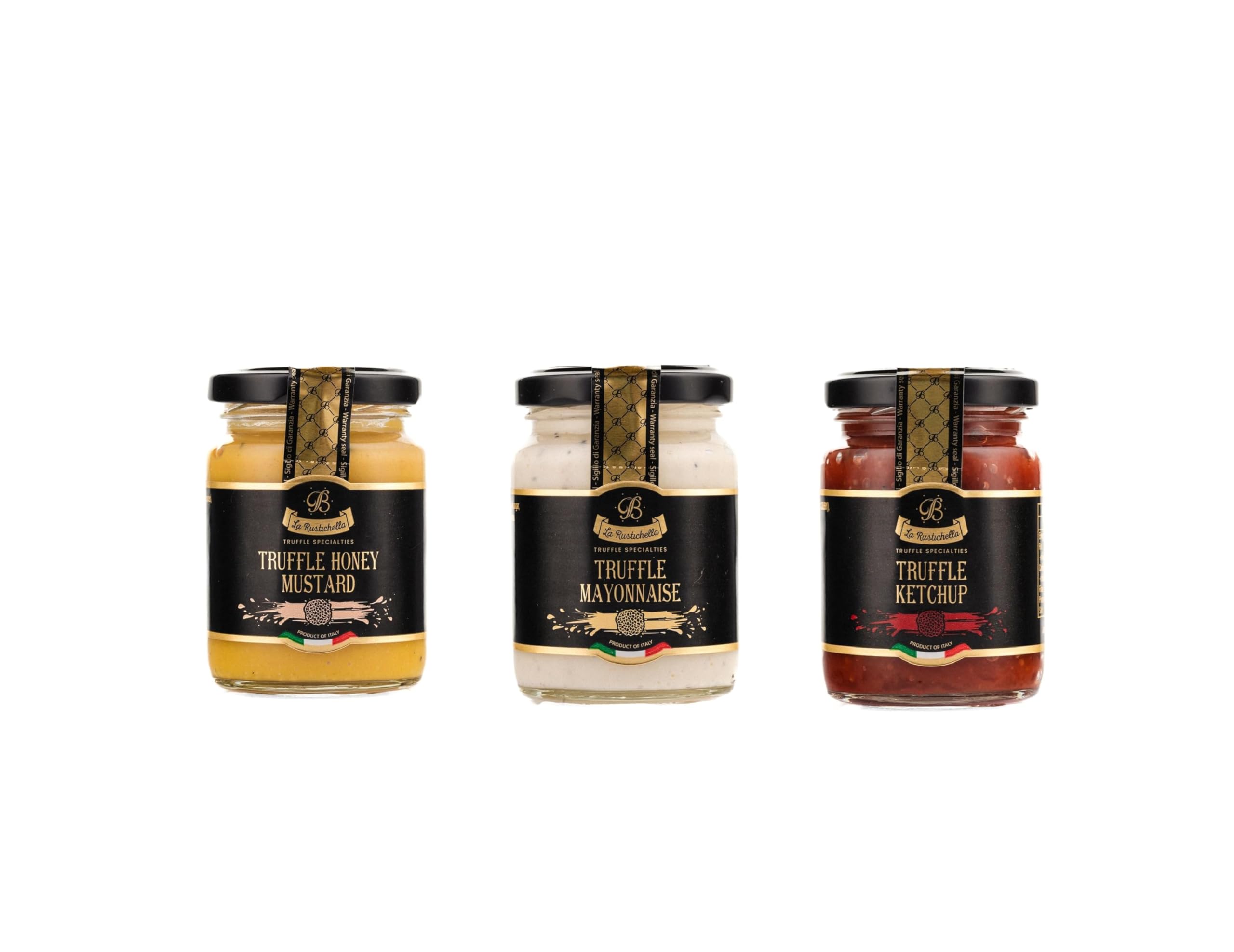 La Rustichella Black Truffle Sauce Set - Ketchup, Mayo & Mustard