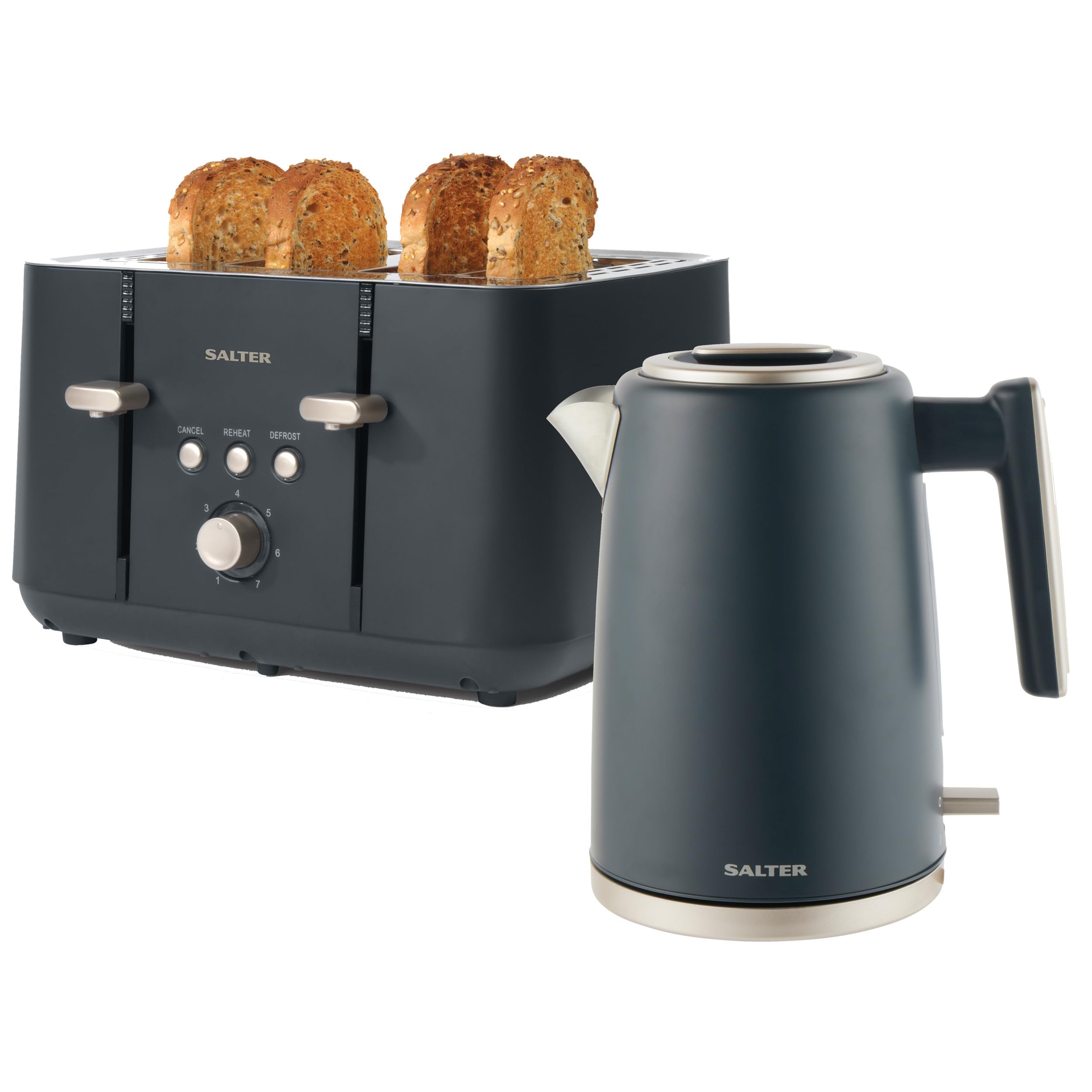Salter Marino Kettle and Toaster Set – 1.7L Fast Boil & 4-Slice Toaster