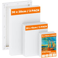 Koncci 9 Pack Stretched Cotton Canvas Set for Acrylic and Oil Painting