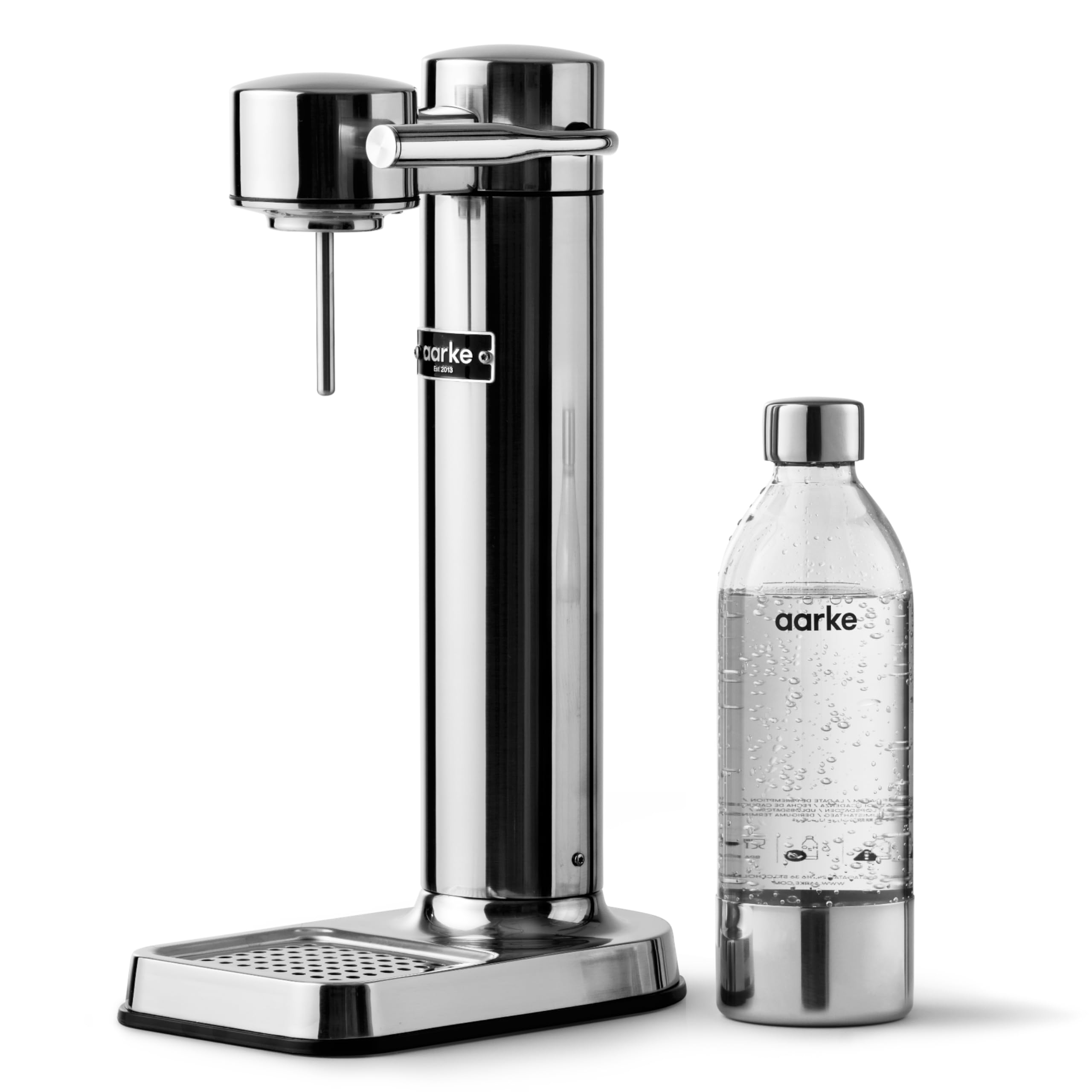 Aarke Carbonator 3 Sparkling Water Maker – Steel Finish with PET Bottle