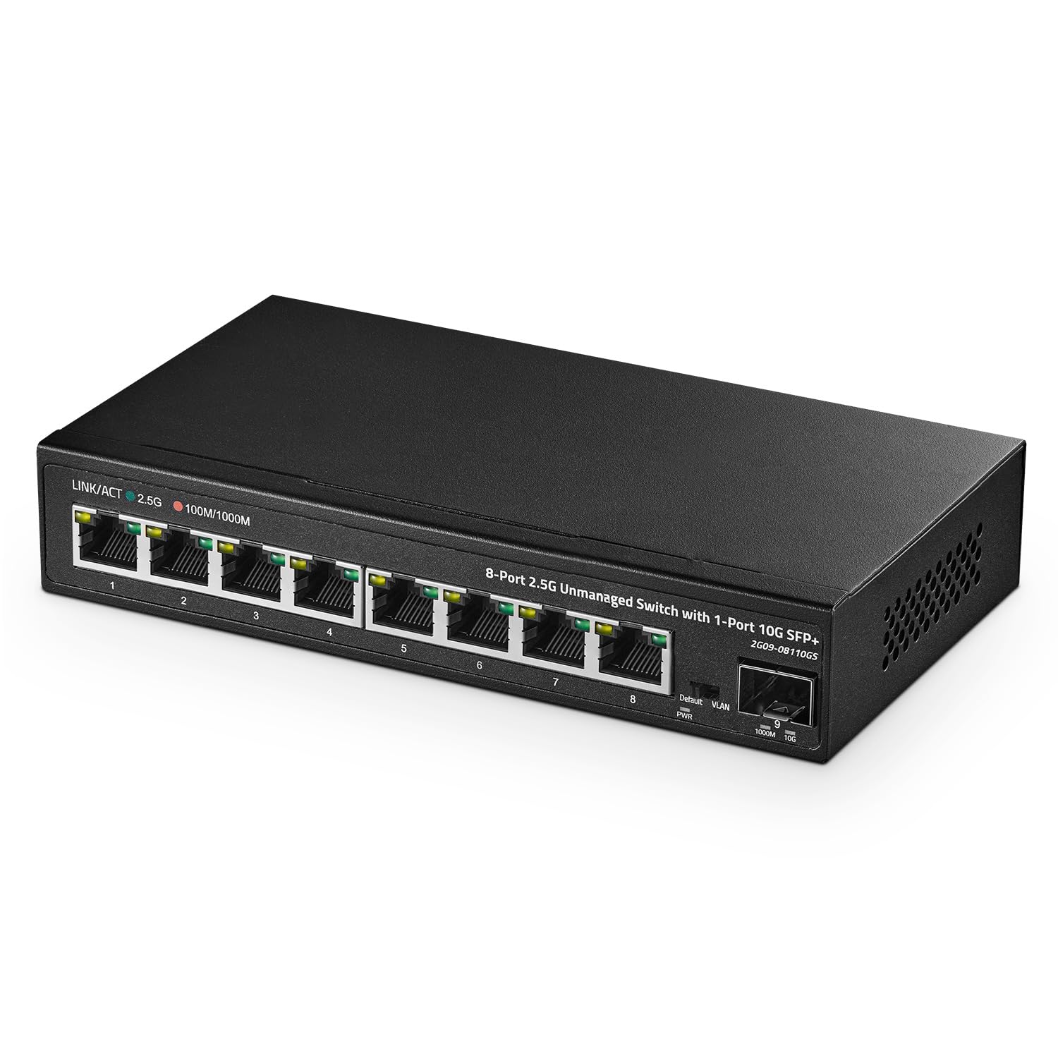 Binardat 8-Port 2.5G Ethernet Switch | 10G SFP+ Unmanaged Multi-Gigabit