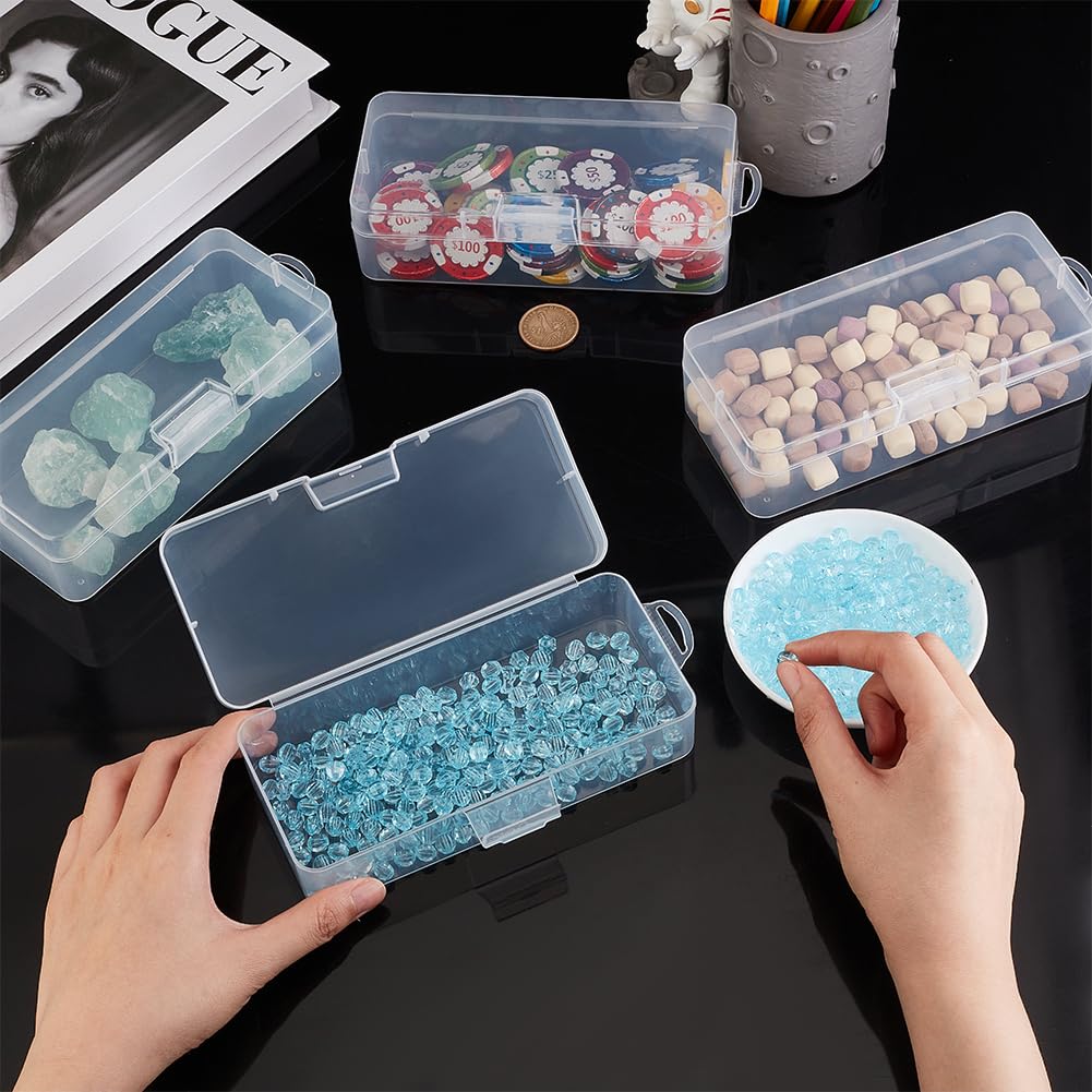 BENECREAT Rectangle Plastic Container Box, 4 Packs, 16.5x7.5x4.7cm - image 3