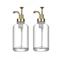 Jolof Store 2-Pack Glass Coffee Syrup Dispenser – 17oz Gold Pump Bottles