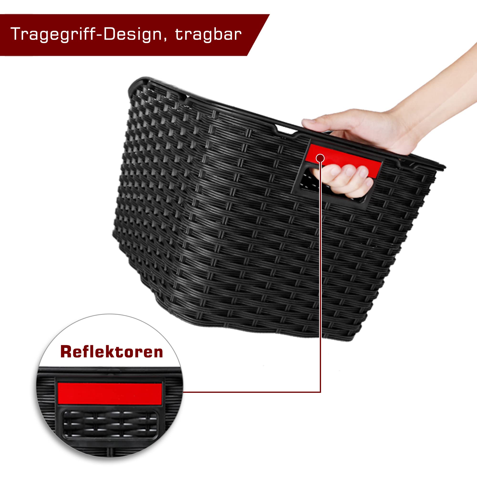 Rear Bicycle Basket – 27L Weatherproof Plastic Mesh Weave