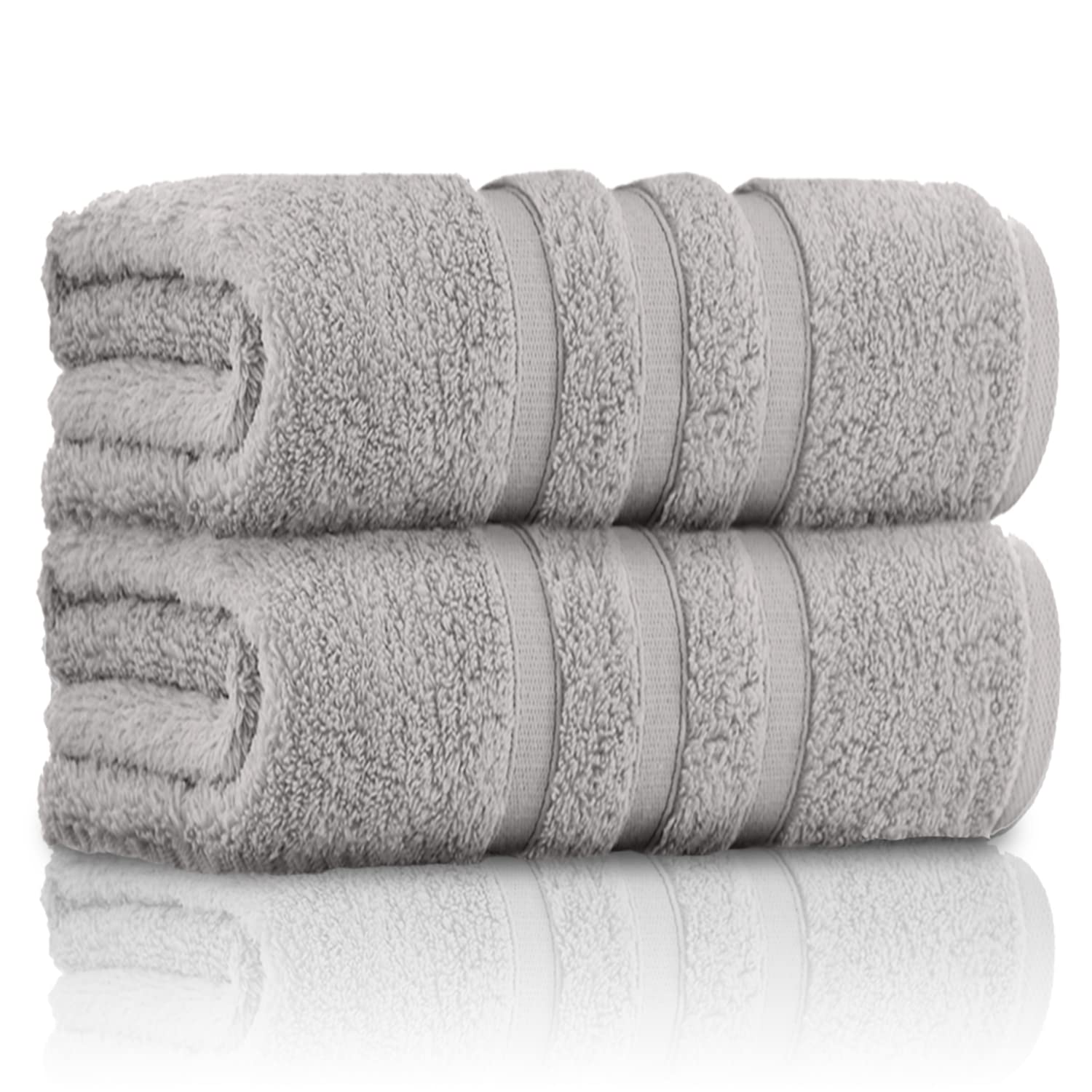 GC Gaveno Cavailia Zero Twist Cotton Bath Sheet | 550 GSM Silver