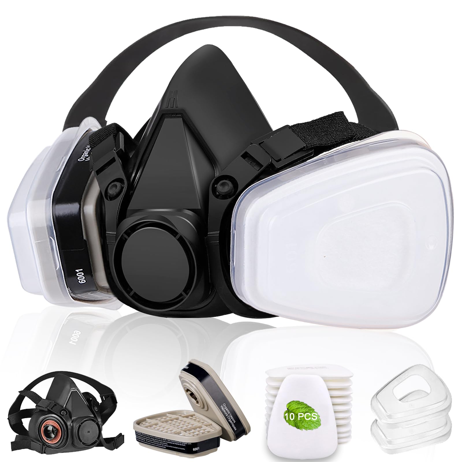 Respirator Mask with Filters for Painting and Chemicals
