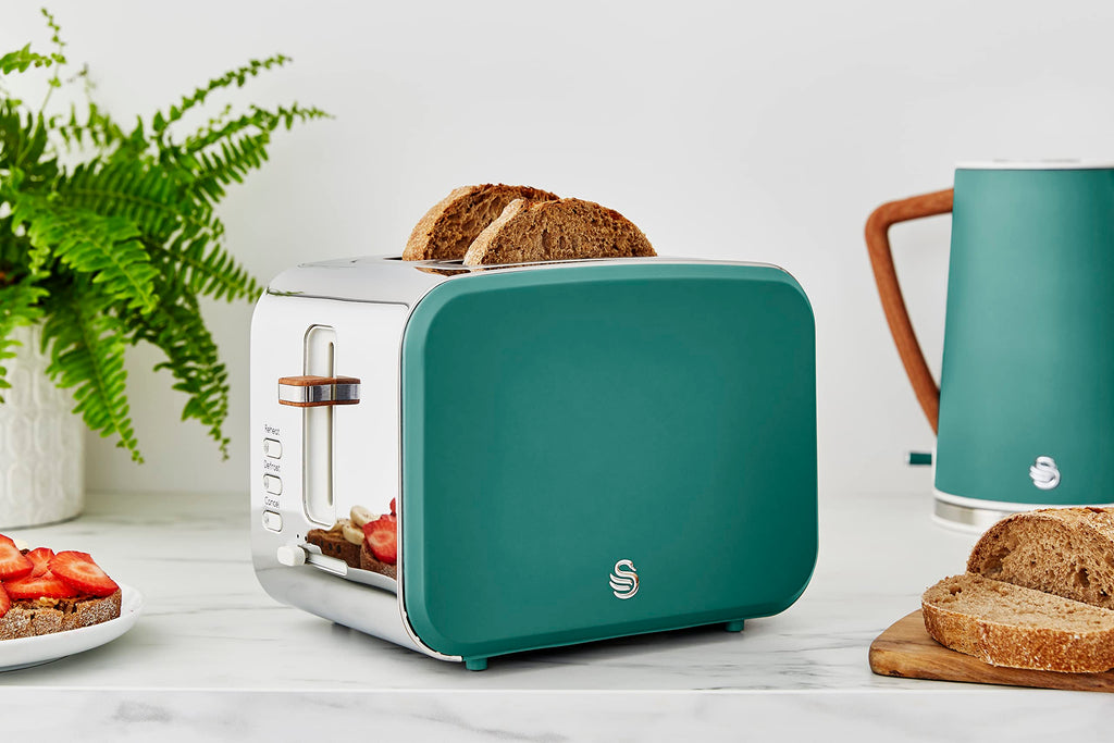 Swan Nordic 2-Slice Toaster – 900W with 6 Browning Levels, Green