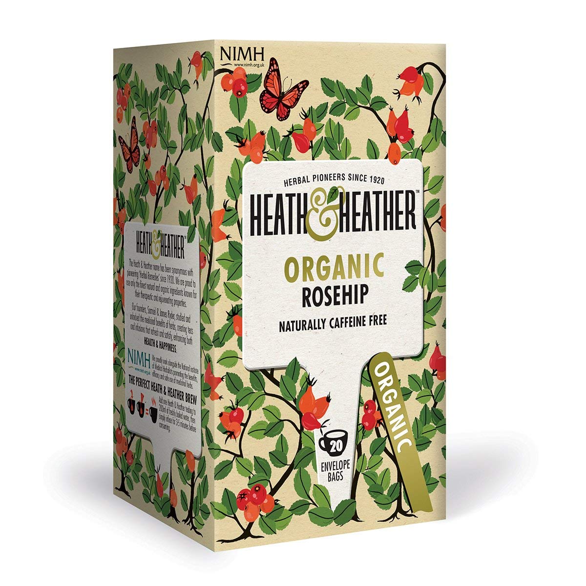 Heath & Heather Organic Wild Rosehip Tea - Caffeine-Free (6 Pack)