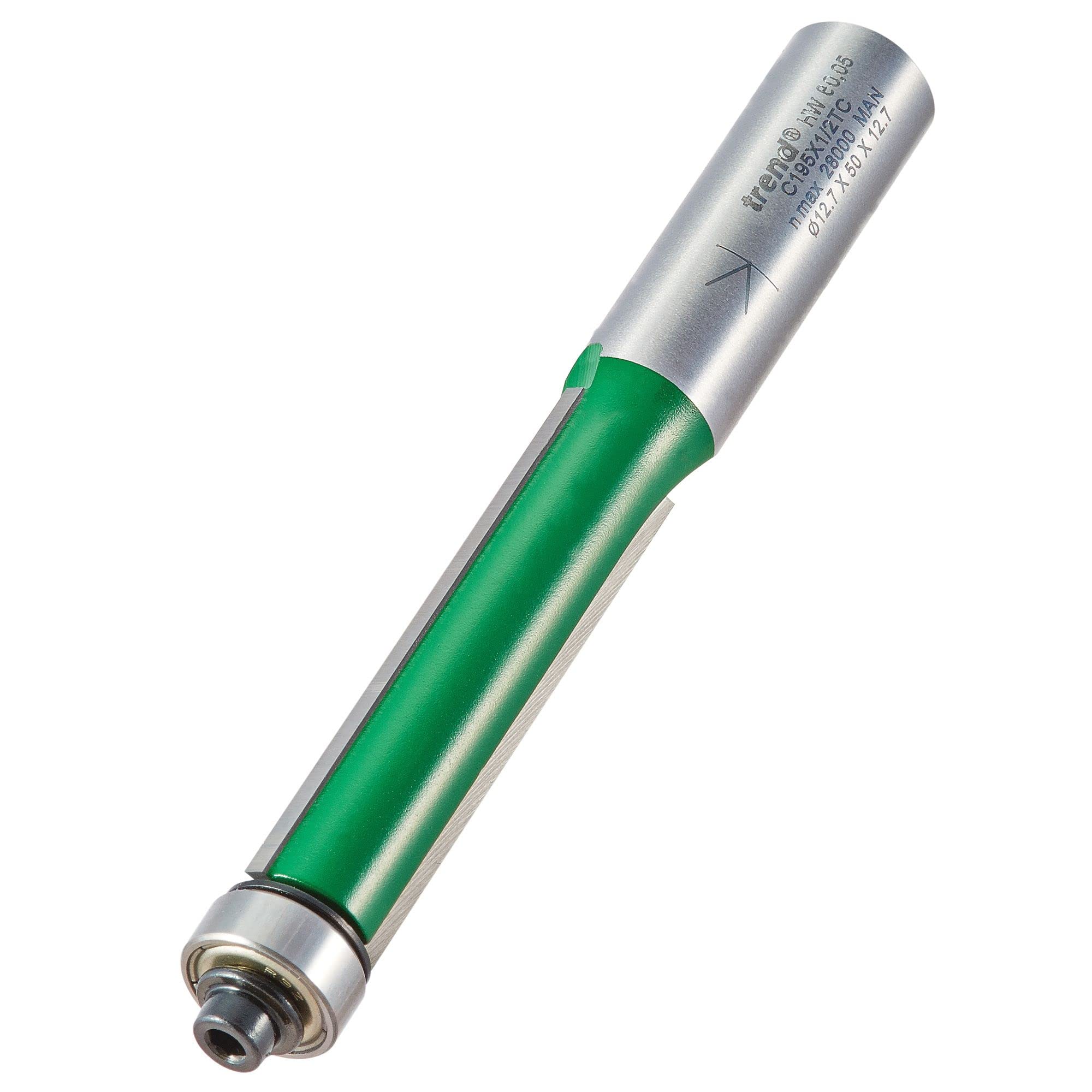 Trend CraftPro Trimmer Router Bit | 1/2" Shank Tungsten Carbide C195X1/2TC