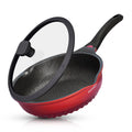 INTIGNIS 30cm Deep Frying Pan with Lid | Non-Stick Induction Wok Skillet
