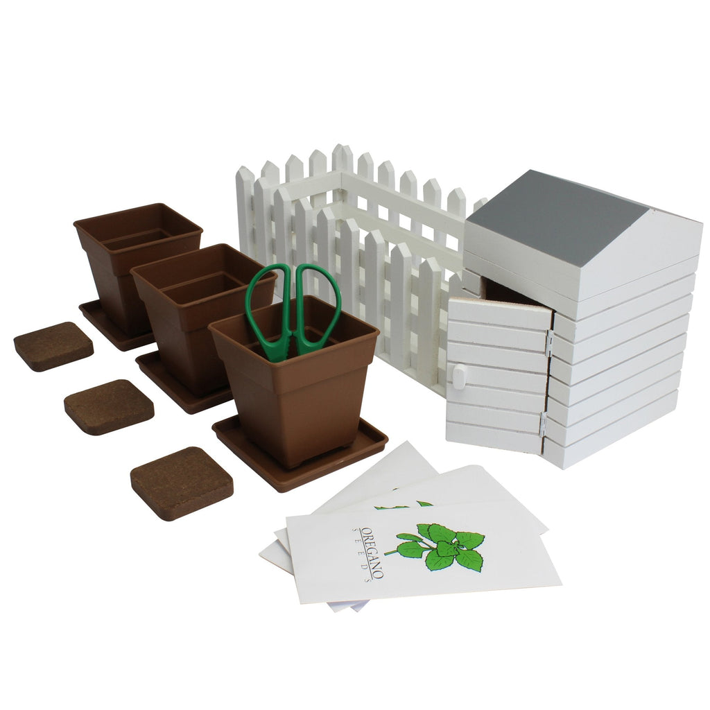 Oliphant Indoor Allotment Herb Garden Gift Set - Wooden Windowsill Kit