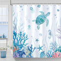 COZZSNUGE Sea Turtle Shower Curtain | Blue Ocean Coastal Polyester – 183x183cm