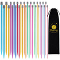 Reessy Aluminium Knitting Needles Set – 14 Pairs Single Pointed 35cm Long