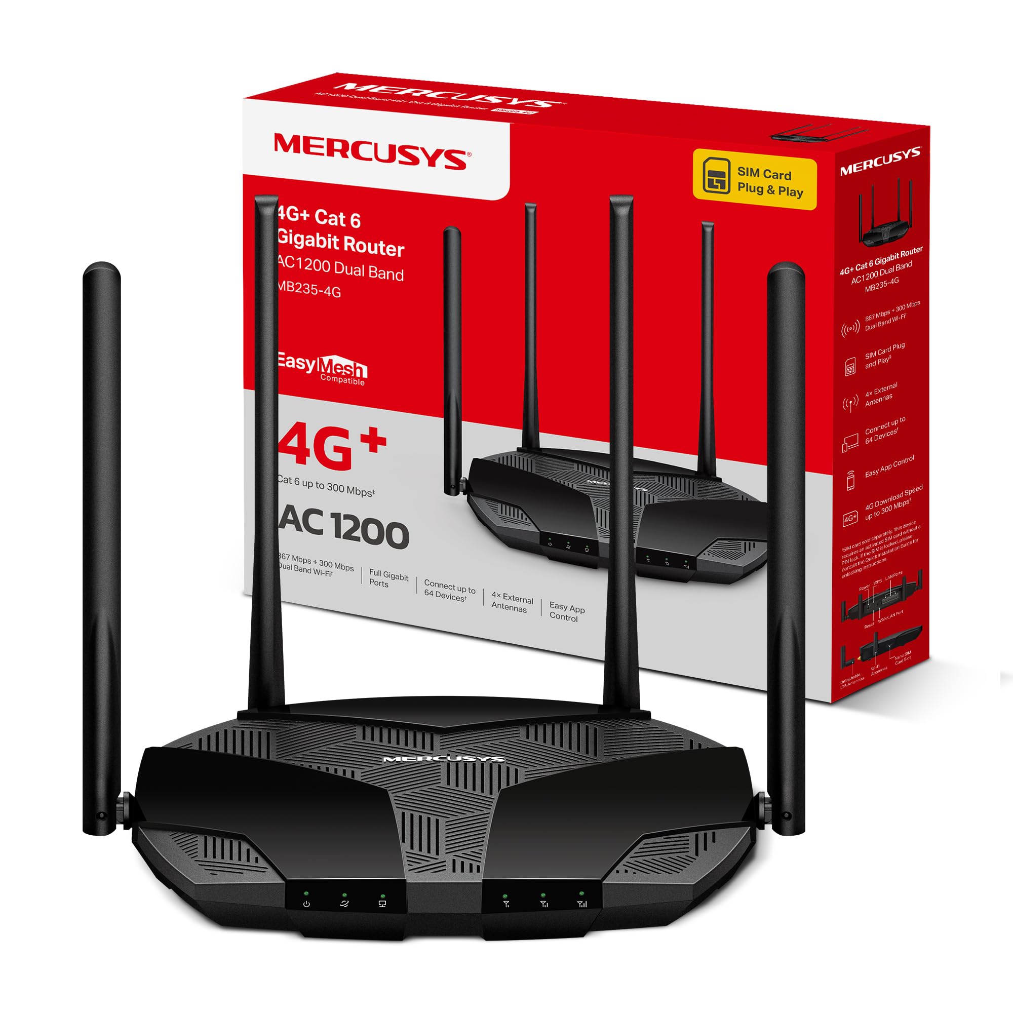 MERCUSYS MB235-4G AC1200 Dual-Band 4G LTE Router with SIM Slot