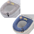 Jolof Store Universal Toilet Seat Cover Pads – 2Pcs Washable Grey & Blue