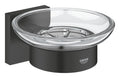 GROHE Start Cube Soap Dish with Holder – Matt Black Wall Mounted