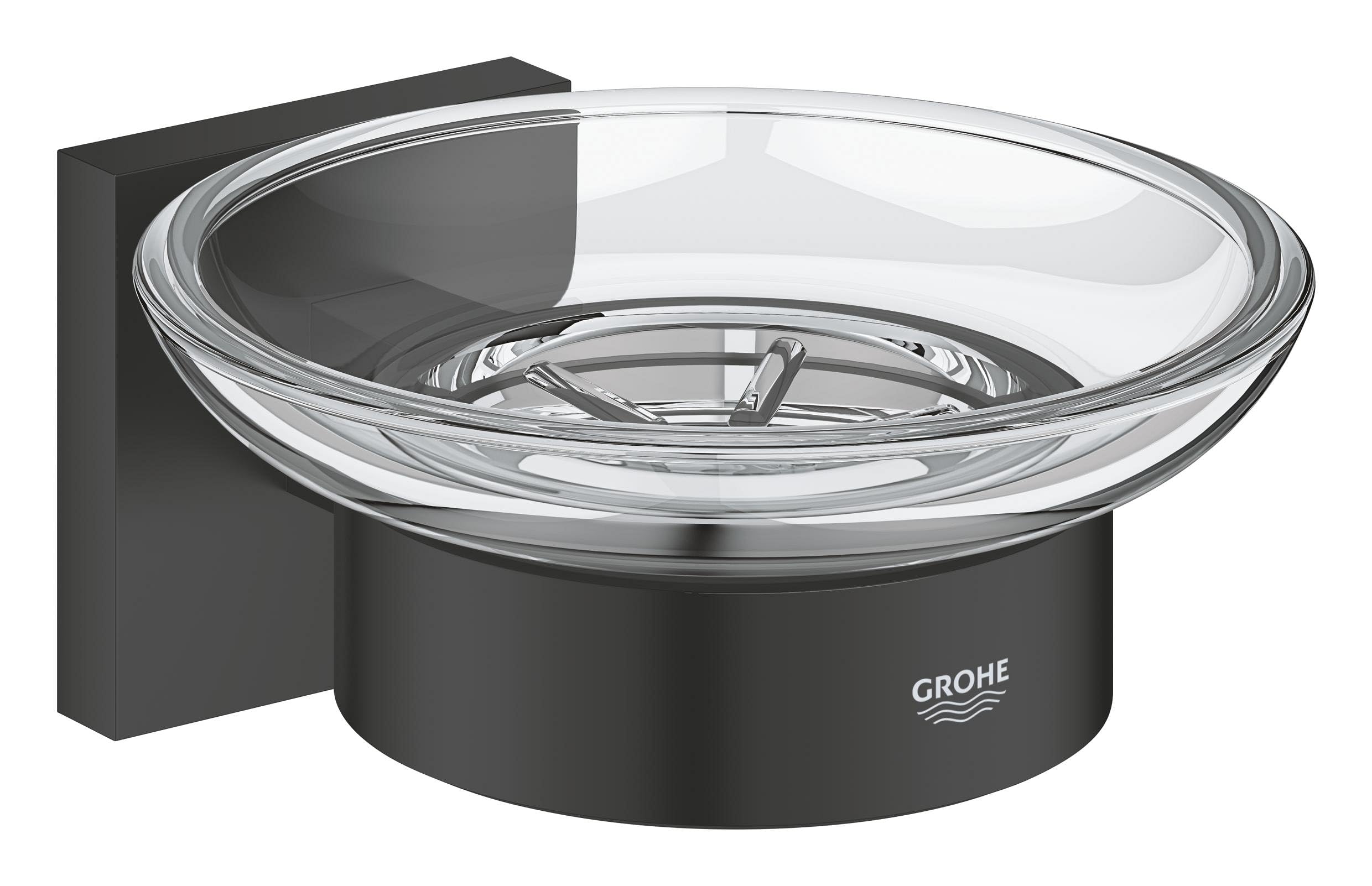 GROHE Start Cube Soap Dish with Holder – Matt Black Wall Mounted