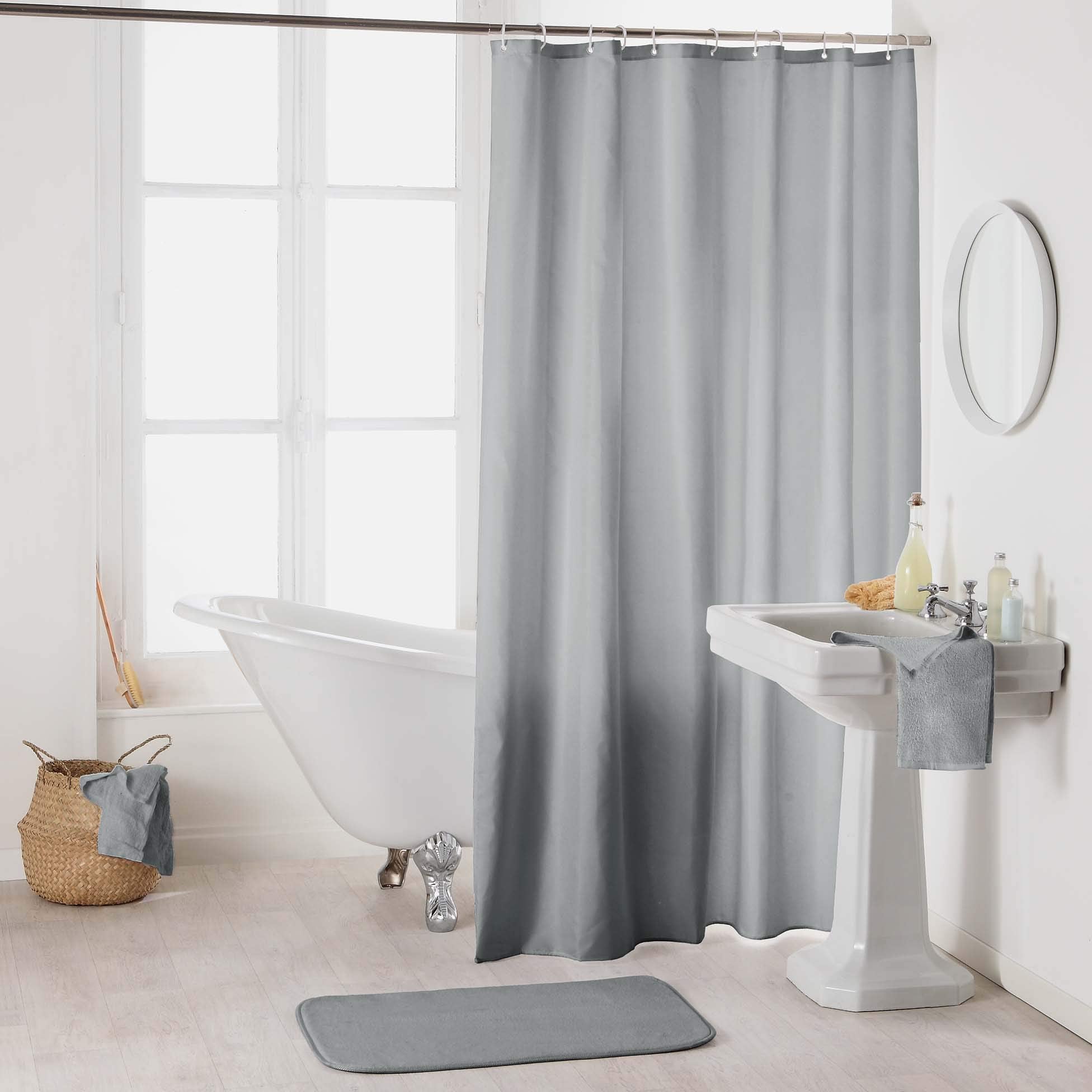 Douceur d'Intérieur Essencia Grey Polyester Shower Curtain | 180x200cm