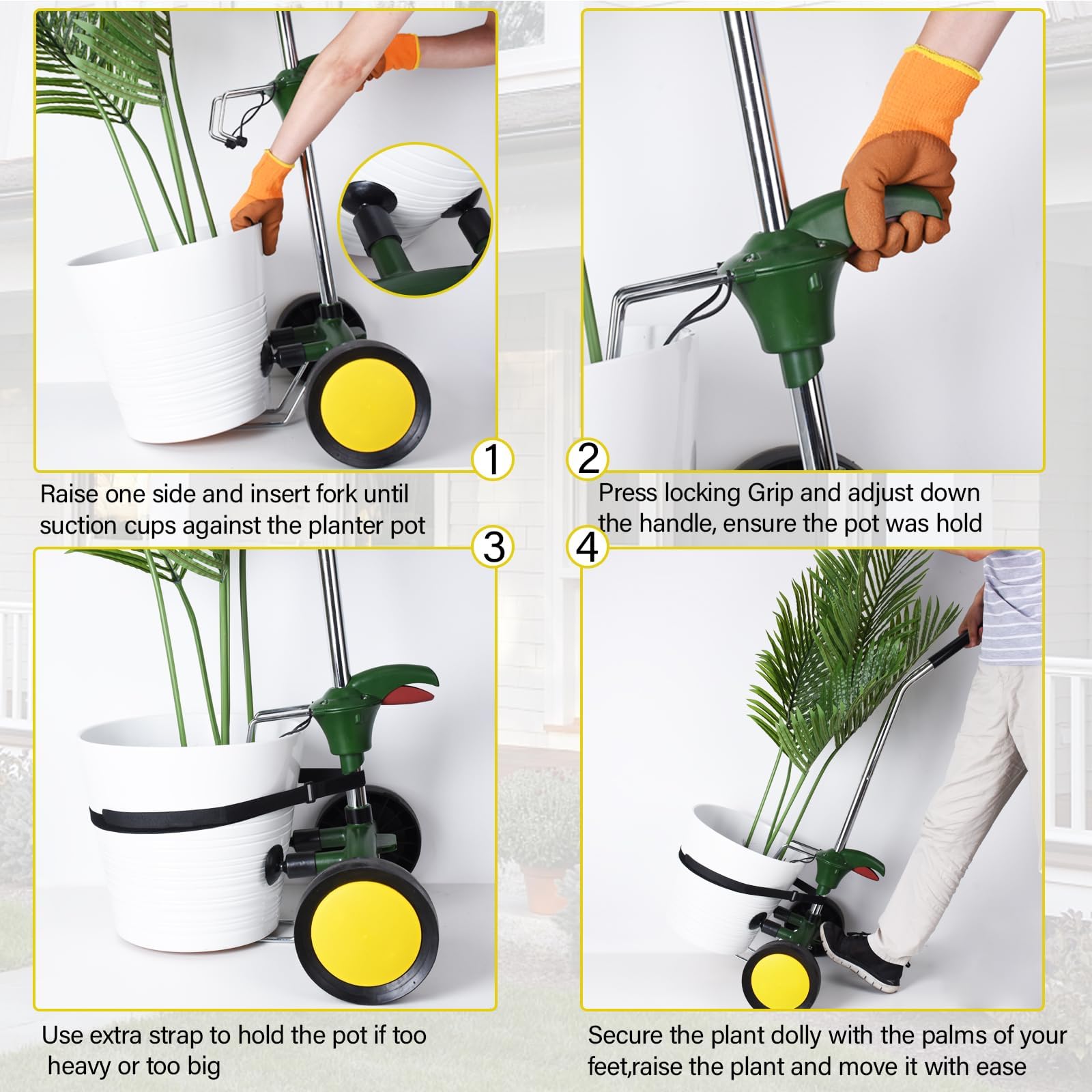 EZwoks Adjustable Plant Dolly with Wheels | Heavy Duty Pot Mover, 165 lbs
