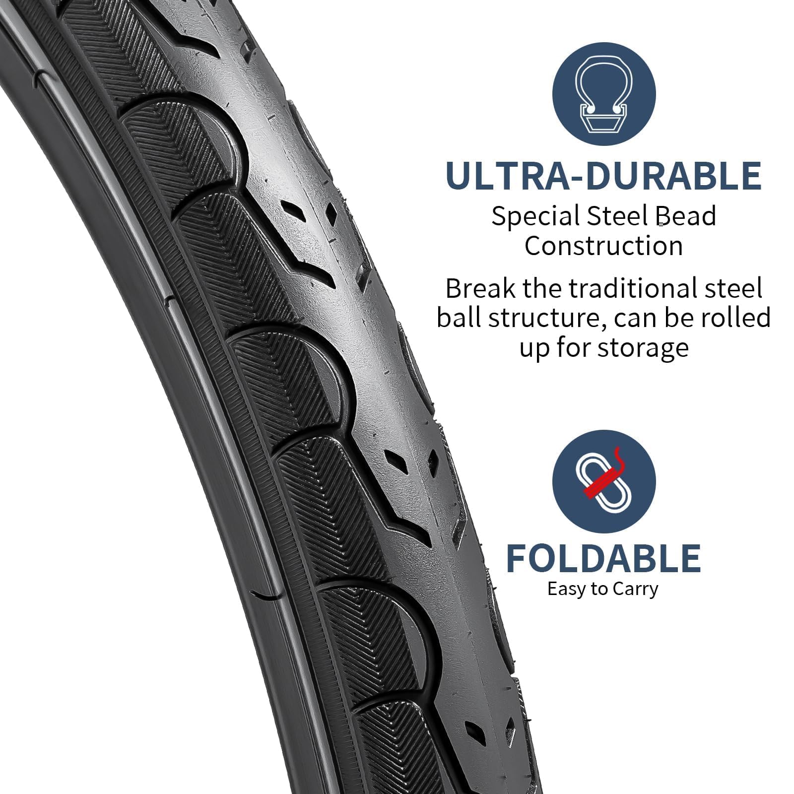 YunSCM 700x28C Road Bike Tyres and Tubes Set | 60mm Presta Valve | 2-Pack