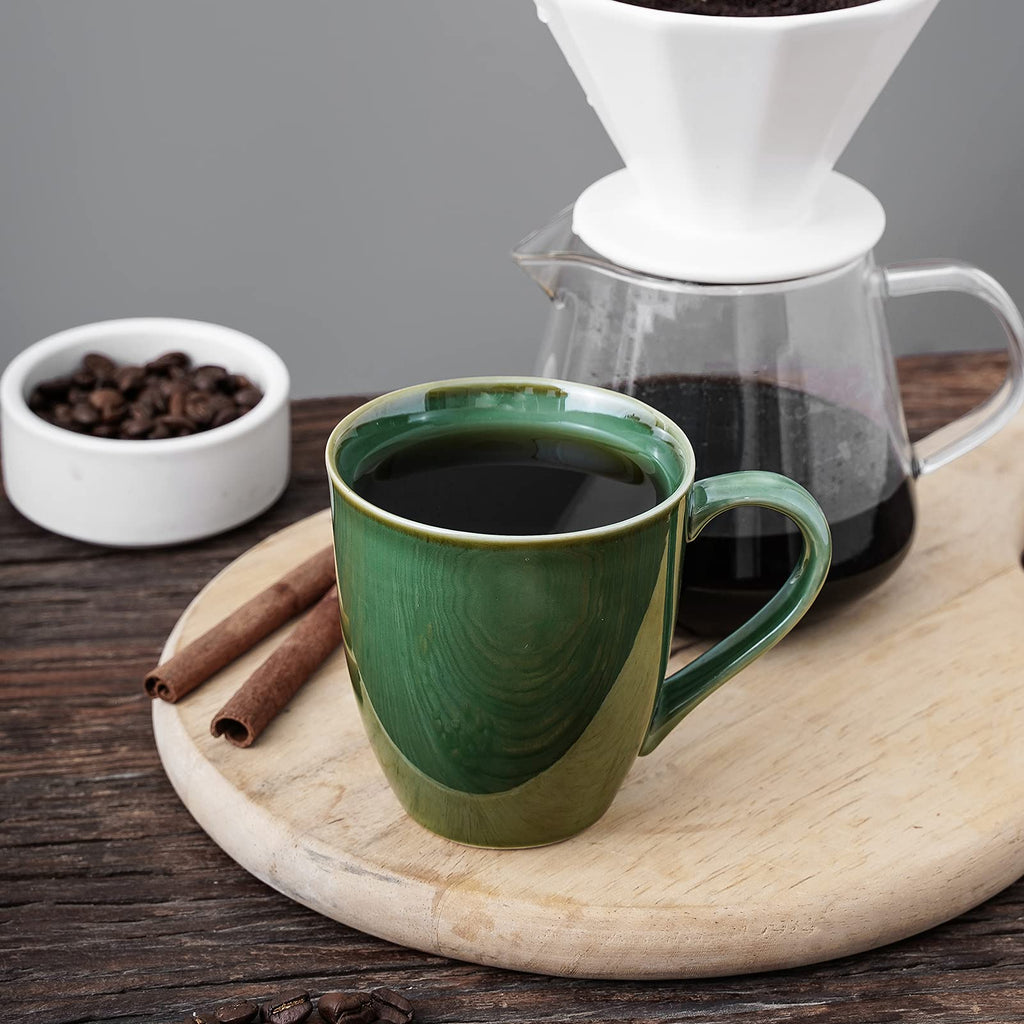 Vicrays Porcelain Coffee Mug Set of 4 – 350ml Glazed Stoneware Mugs