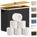 Lifewit 23L Bamboo Toilet Paper Storage Basket with Lid – Black Holder
