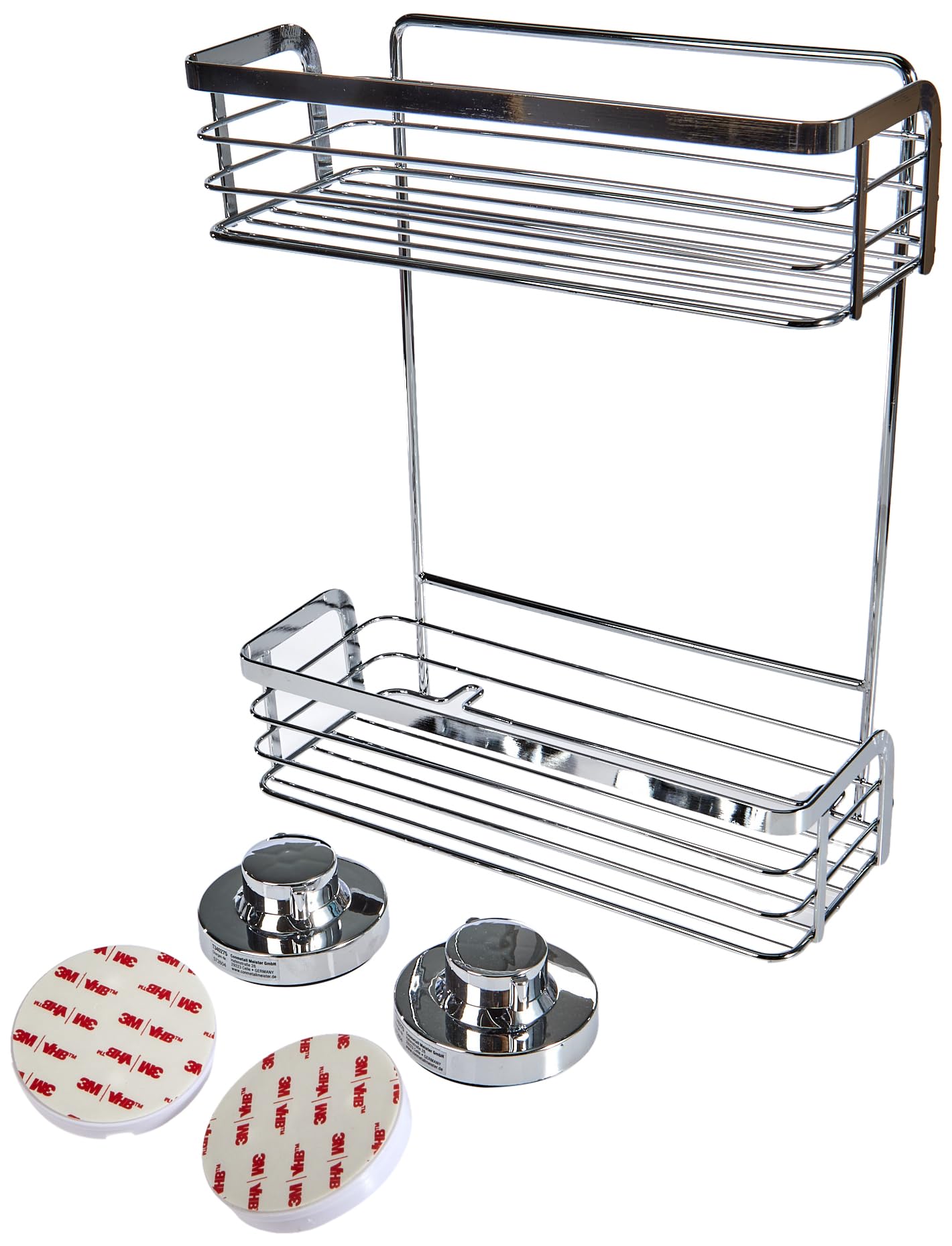 Cornat 3-in-1 Wall Mounted Shower Basket | Chrome-Plated Steel Caddy