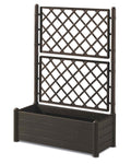 Herstera Trellis Planter – Dark Brown Wooden Garden Bed, 100x43x142cm