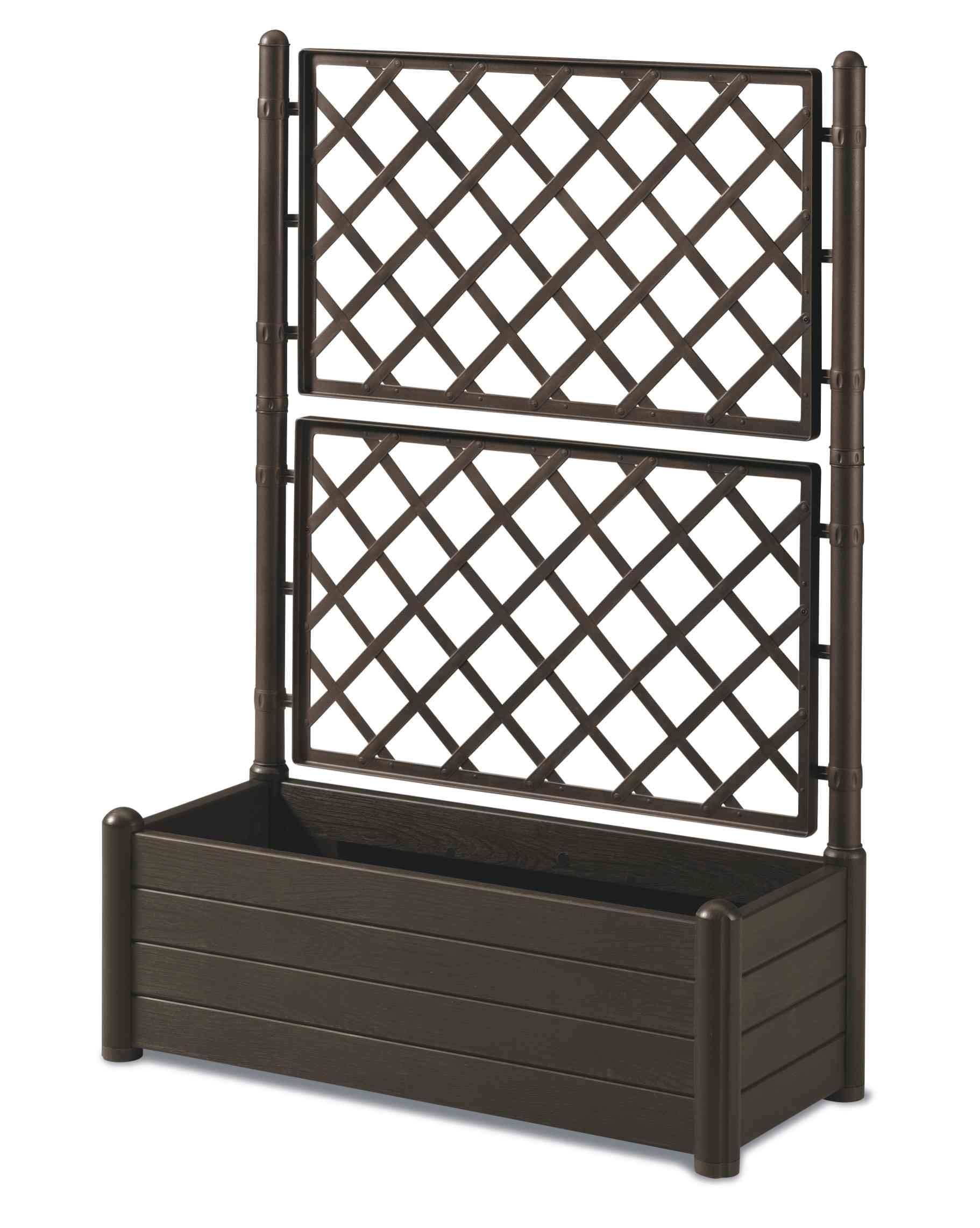 Herstera Trellis Planter – Dark Brown Wooden Garden Bed, 100x43x142cm