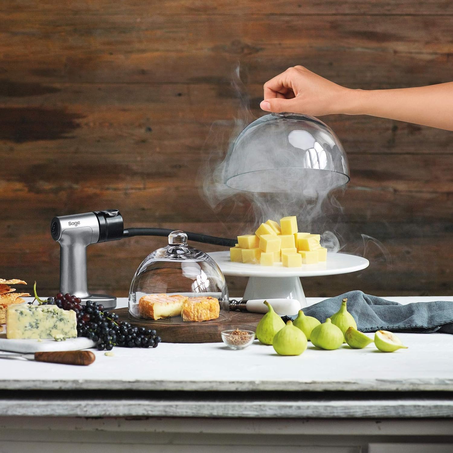 Sage The Smoking Gun Food Smoker – Dual Speed Cold Smoke Infuser, Silver