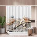 Woutay Starfish Shell Beach Shower Curtain | Mold Resistant Polyester