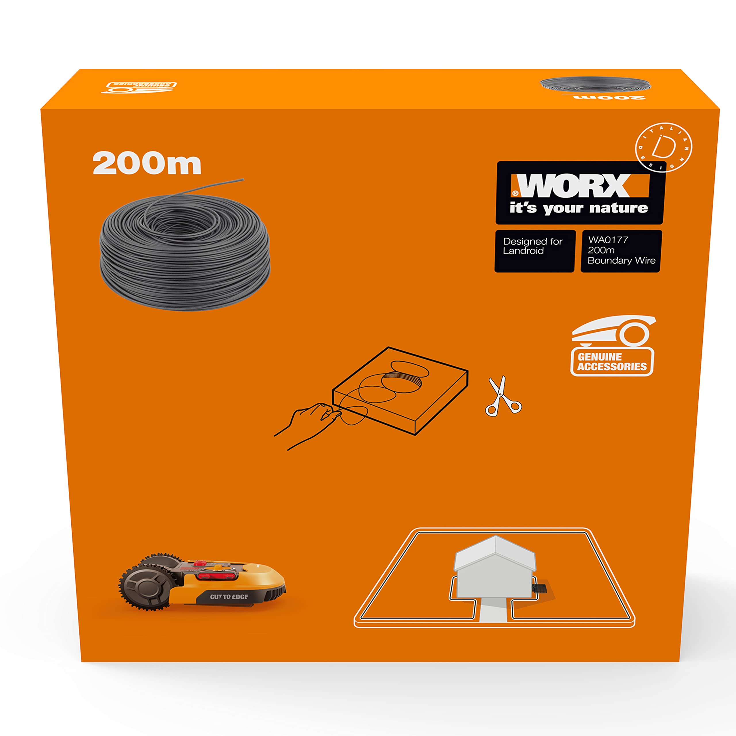 WORX Landroid Boundary Wire for Robotic Lawnmowers - 200m (WA0177)