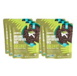 Jasberry Organic Coconut Rice – Ready to Eat Black Rice (6 x 200g)