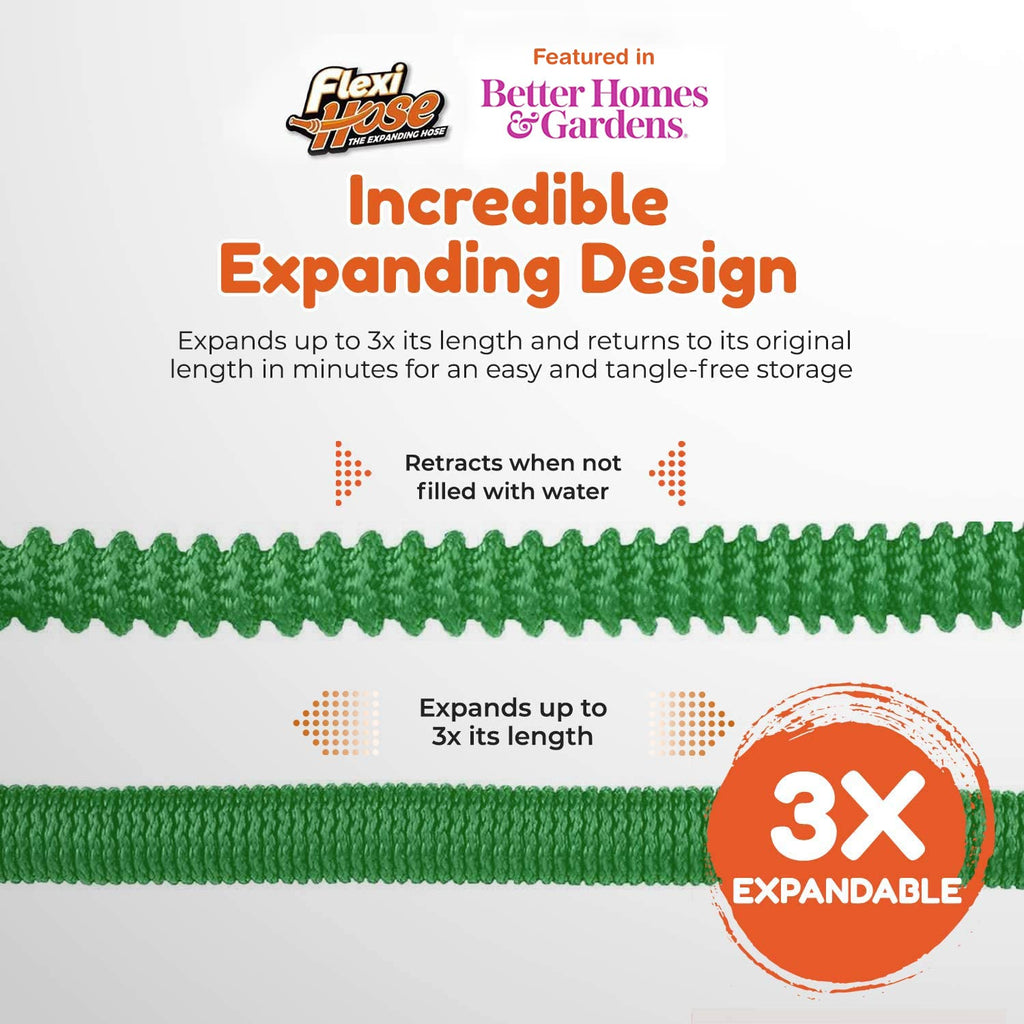 Flexi Hose 75FT Expandable Garden Hose – Heavy Duty with Brass Fittings