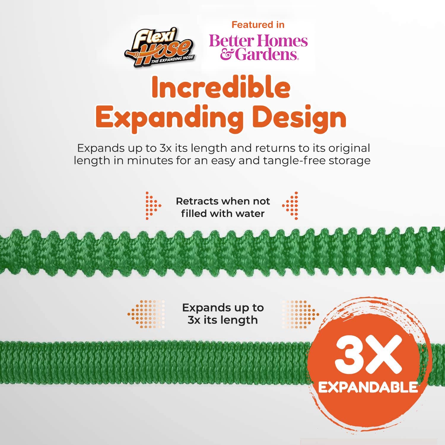 Flexi Hose 75FT Expandable Garden Hose – Heavy Duty with Brass Fittings