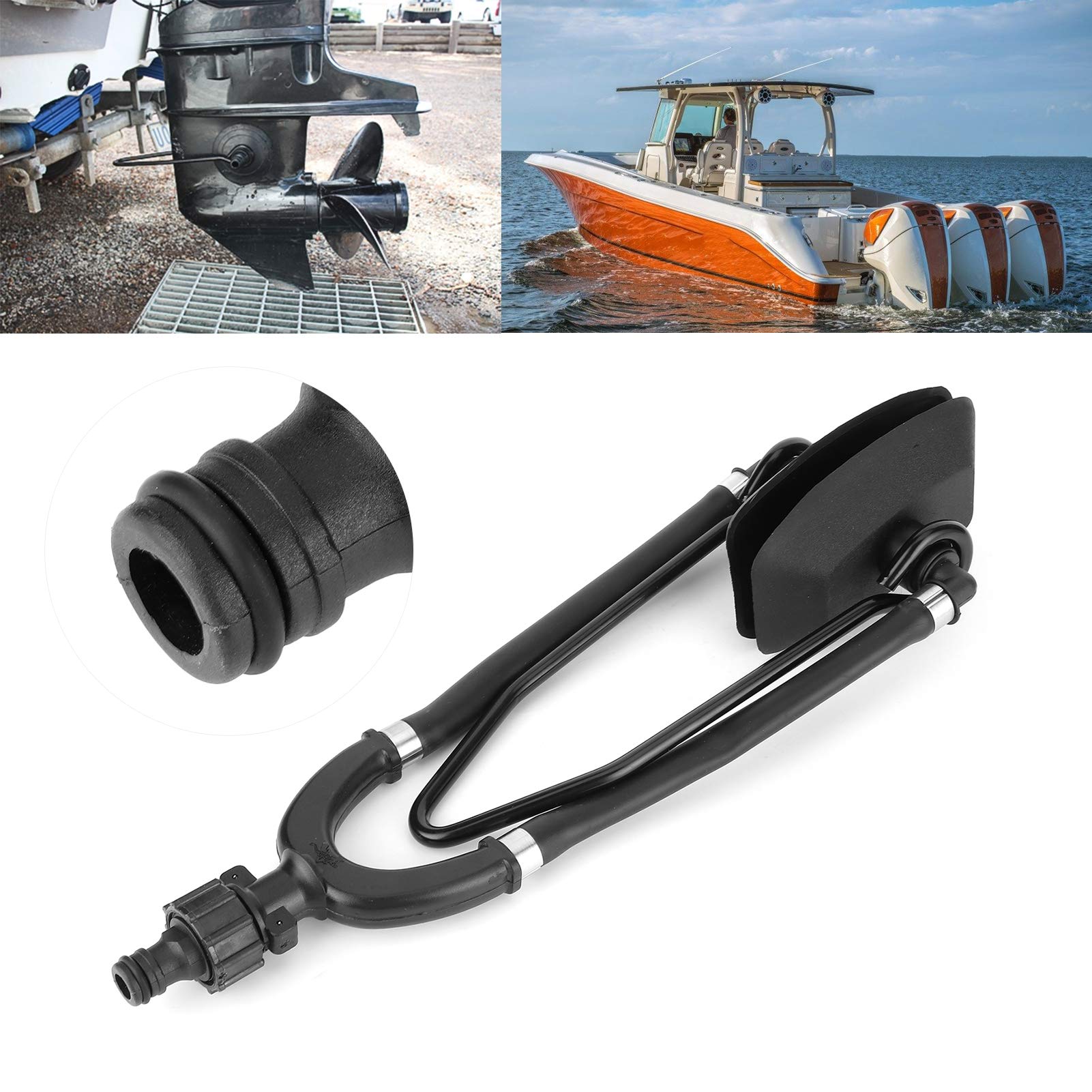Qiilu Outboard Motor Water Flusher | Dual Feed Rectangular Ear Muffs