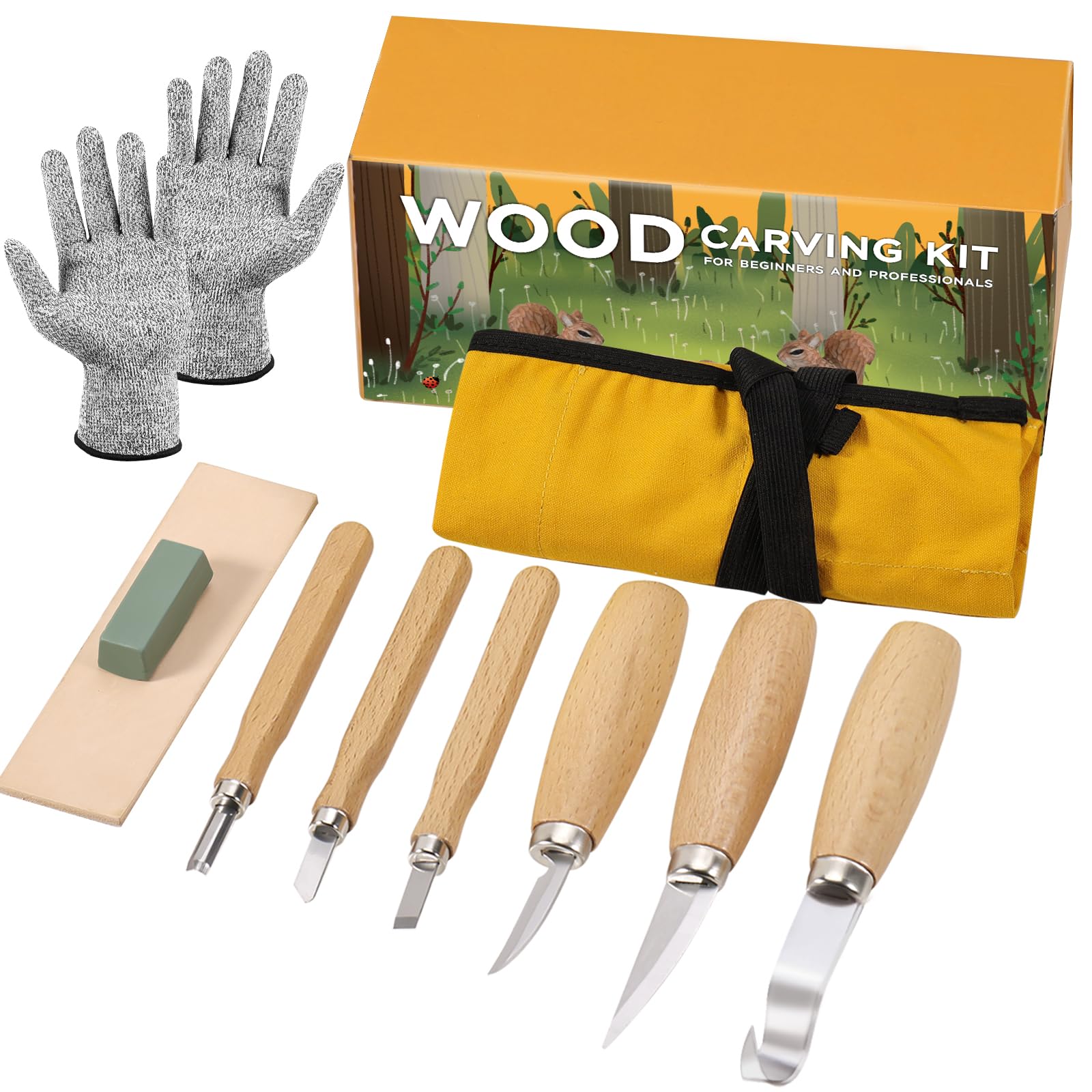 10-in-1 Wood Carving Tools Kit | Whittling Set for Beginners