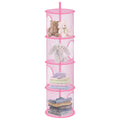 APOMOONS Hanging Mesh Storage Basket, Foldable 4 Tier Hanging Teddy Storage Net, Compartments Soft Toy