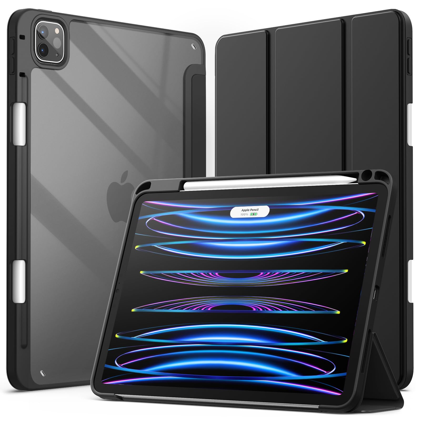 JETech iPad Pro 11 Case with Pencil Holder – Slim Shockproof Clear Cover