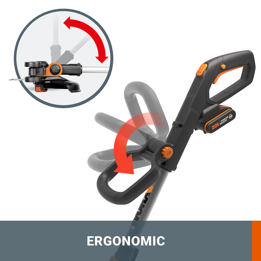 Worx WG163E.9 20V Cordless Line Trimmer & Wheeled Edger – 30cm Tool Only