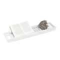 Relaxdays Bamboo Bath Caddy – White Bathtub Bridge Tray, 68cm