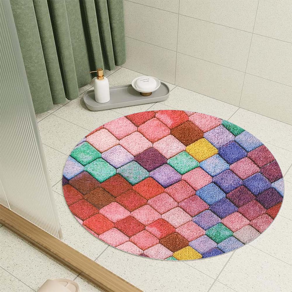 Non-Slip Loofah Shower Mat – 60x60cm PVC Massage Bath Mat