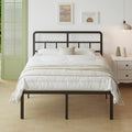 Lutown-Teen 4ft Small Double Bed Frame - Heavy Duty Metal with Storage